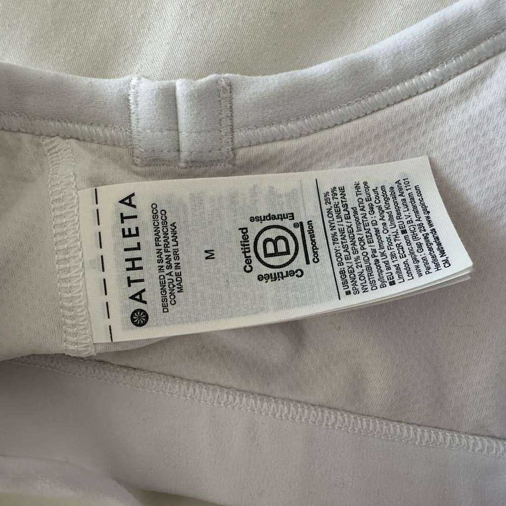 Athleta White Square Neck Bra D-DD | Size Medium - Picture 6 of 7
